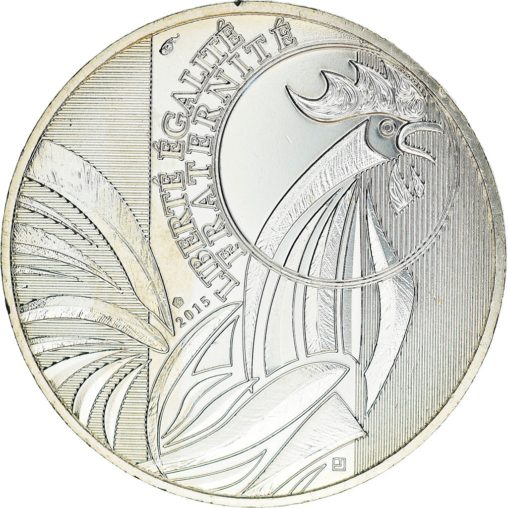 França, 10 Euro, Coq, 2015, Paris, MS(64), Prata
