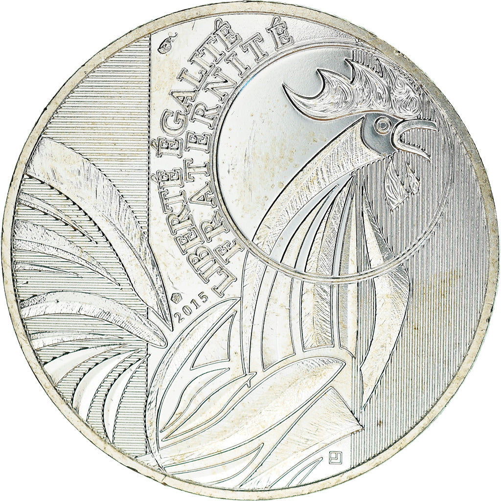 França, 10 Euro, Coq, 2015, Paris, MS(64), Prata