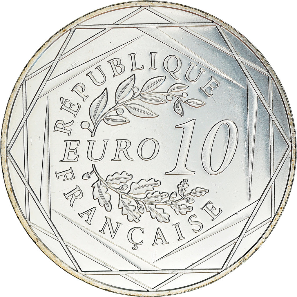 France, 10 Euro, Coq, 2014, MS(64), Silver