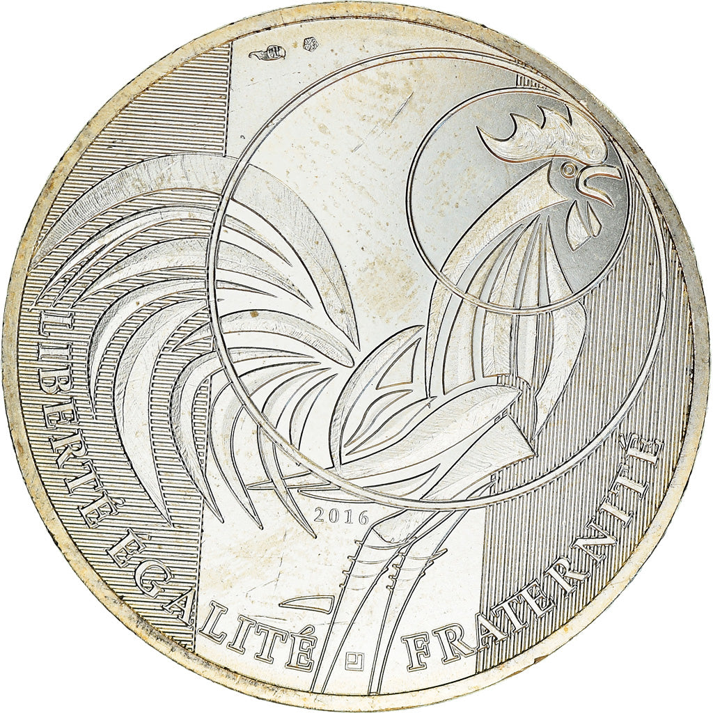 France, Monnaie de Paris, 10 Euro, Coq, 2016, Paris, MS(65-70), Silver