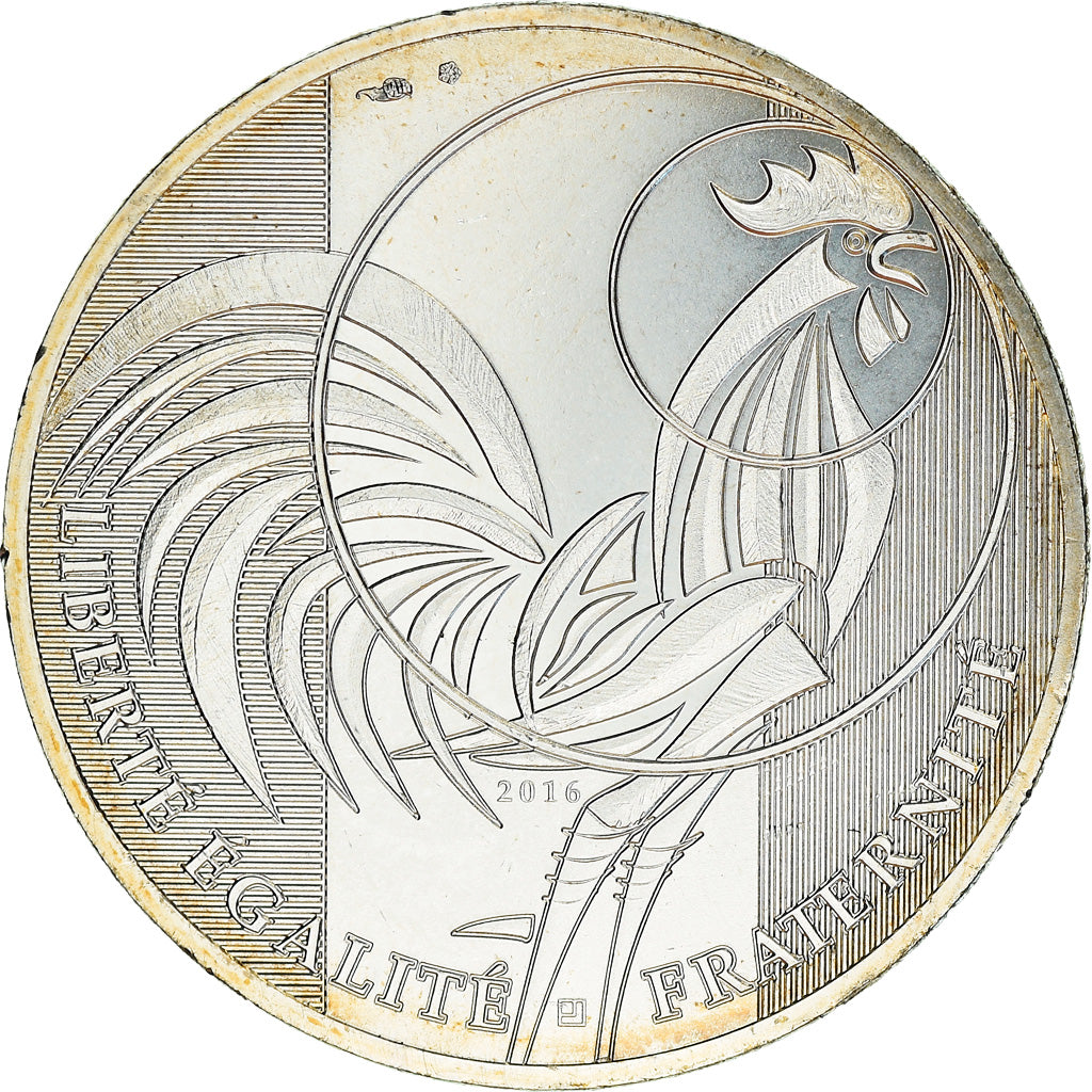 France, Monnaie de Paris, 10 Euro, Coq, 2016, Paris, MS(63), Silver