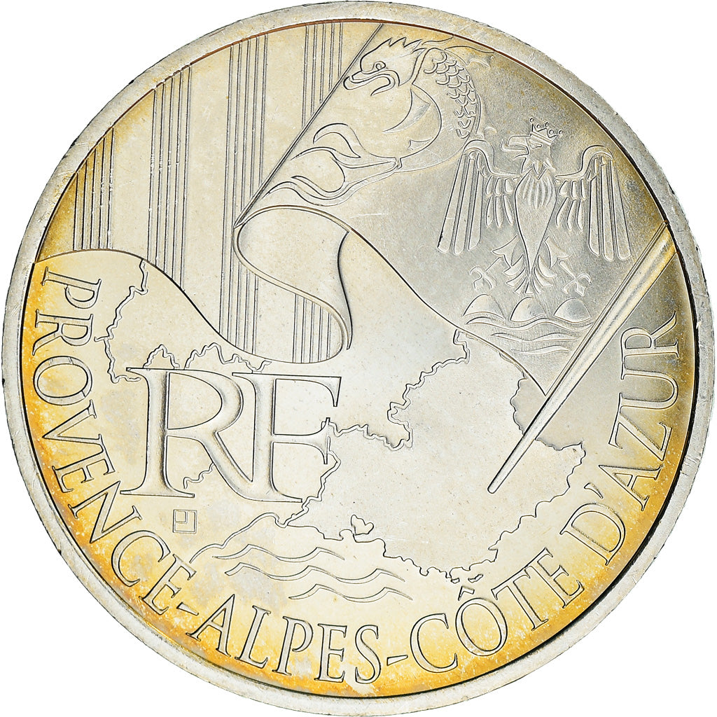 France, 10 Euro, Provence-Alpes-Cote d'Azur, 2010, Paris, MS(63), Silver