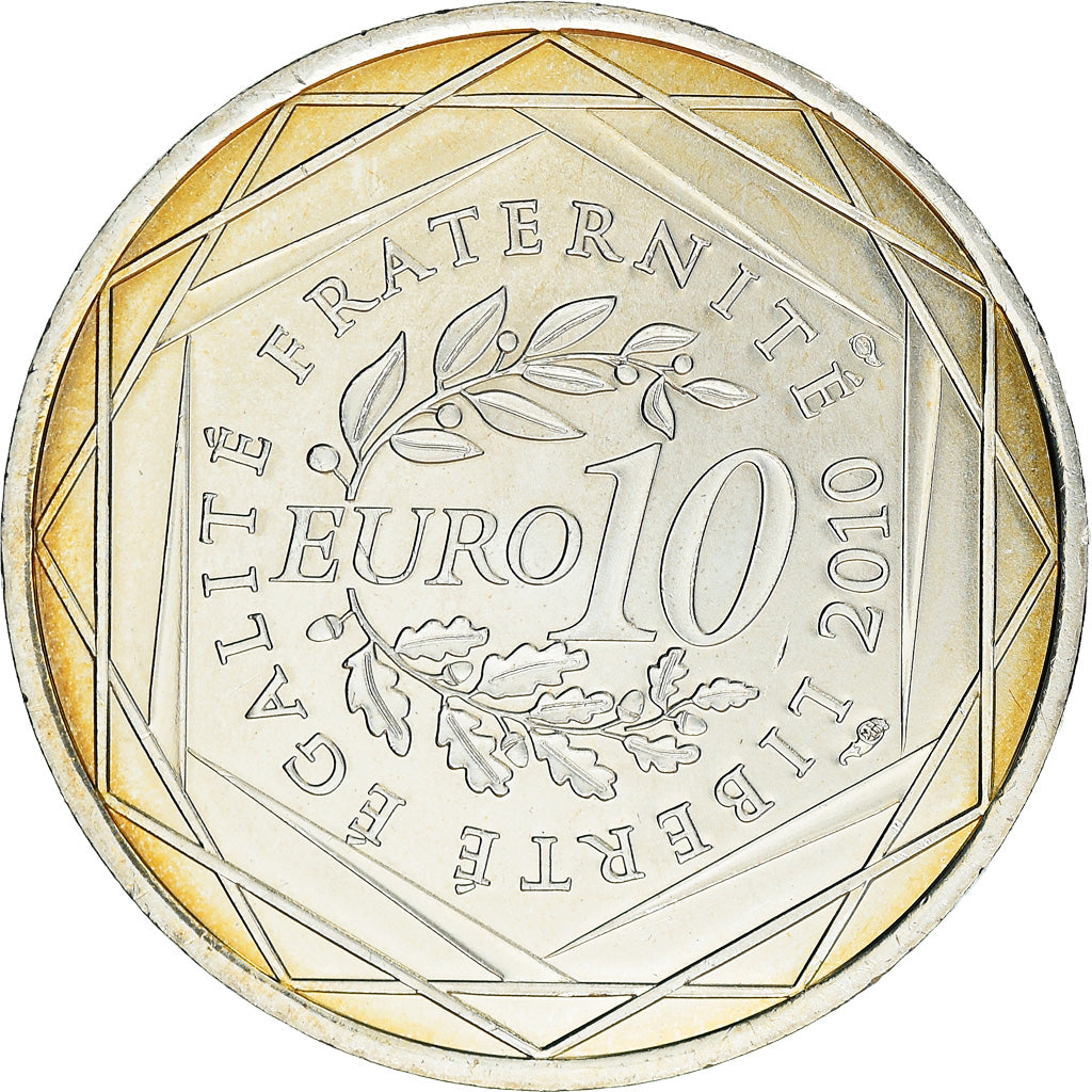 France, 10 Euro, Provence-Alpes-Cote d'Azur, 2010, Paris, MS(63), Silver