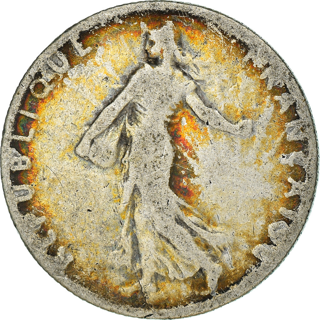 Moneta, Francia, Semeuse, 50 Centimes, 1909, Paris, MB+, Argento, KM:854