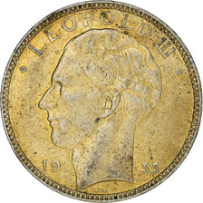 Belgium, 20 Francs, 20 Frank, 1935, EF(40-45), Silver, KM:105