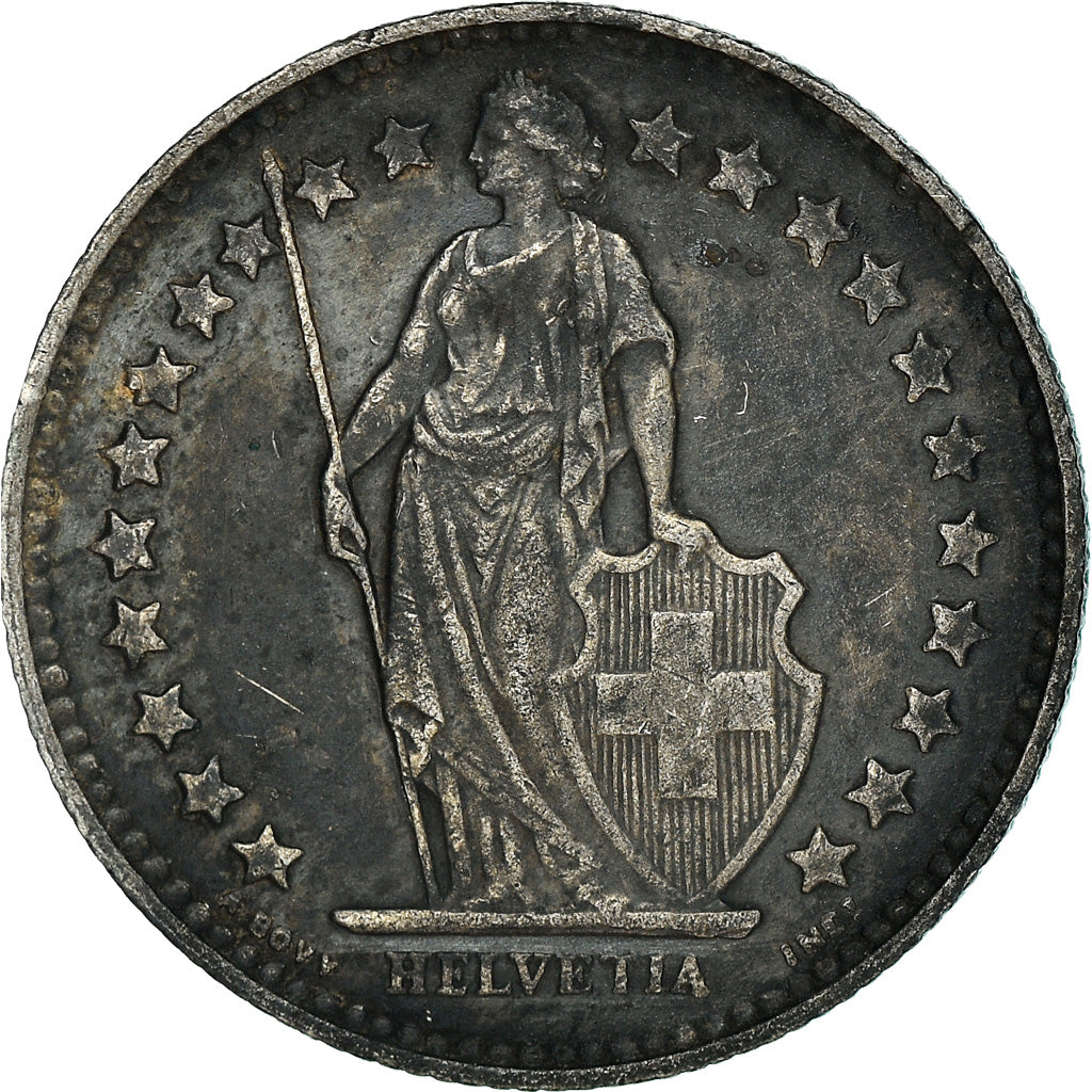 Coin, Switzerland, 1/2 Franc, 1952, Bern, MS(60-62), Silver, KM:23