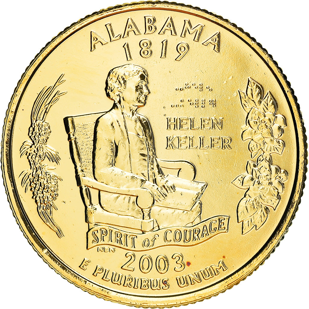 Monnaie, États-Unis, Quarter, 2003, U.S. Mint, Philadelphie, ALABAMA, SPL