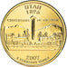 Coin, United States, Utah, Quarter, 2007, U.S. Mint, Denver, golden, MS(63)