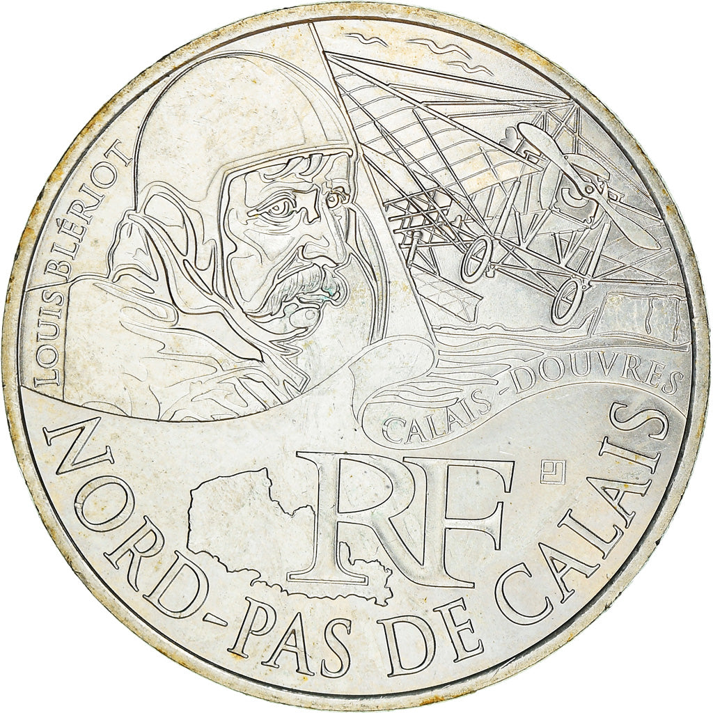 França, 10 Euro, Nord-Pas de Calais, 2012, Paris, MS(63), Prata, KM:1880