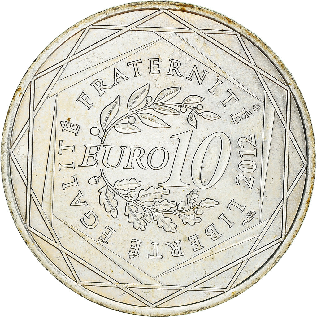 França, 10 Euro, Nord-Pas de Calais, 2012, Paris, MS(63), Prata, KM:1880