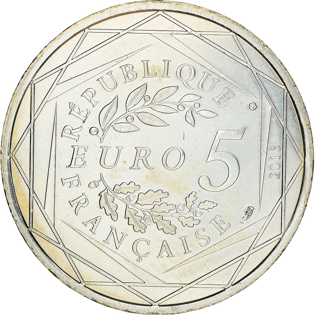 França, 5 Euro, Egalité, 2013, MS(65-70), Prata, Gadoury:EU646