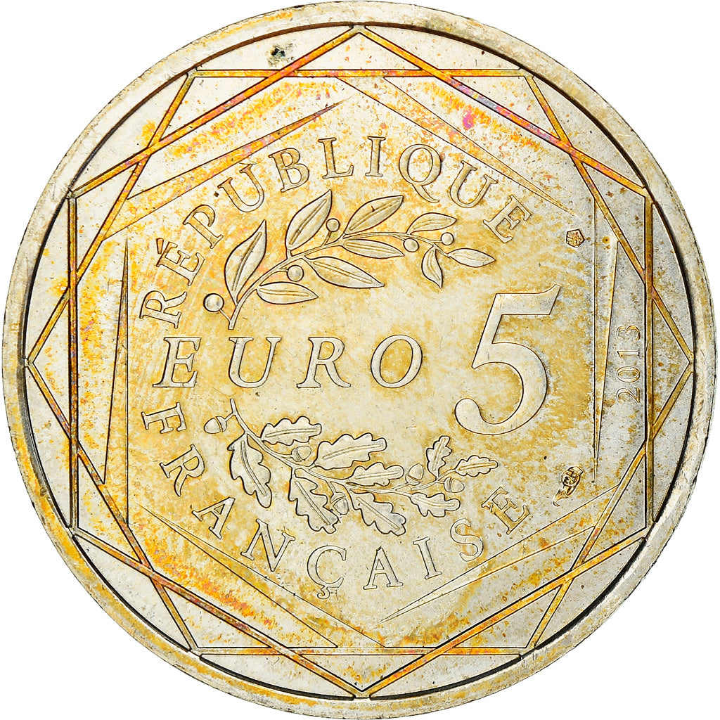 França, 5 Euro, Egalité, 2013, MS(64), Prata, Gadoury:EU646