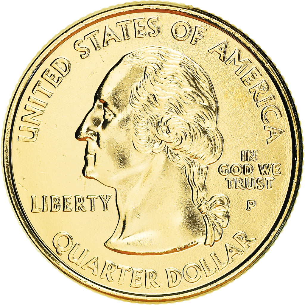 Coin, United States, Massachusetts, Quarter, 1999, U.S. Mint, Denver, golden