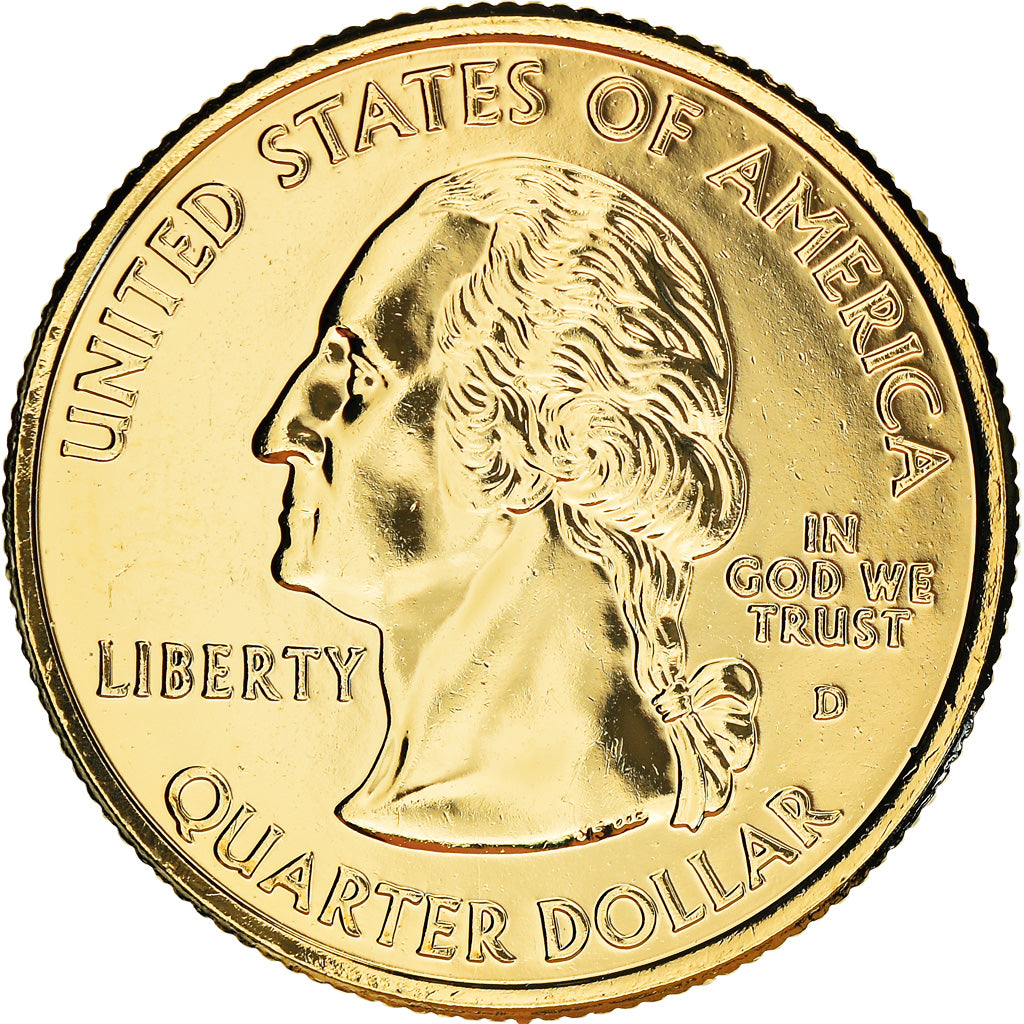 Coin, United States, Oregon, Quarter, 2005, U.S. Mint, Denver, golden