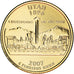 Coin, United States, Utah, Quarter, 2007, U.S. Mint, Denver, golden, MS(65-70)