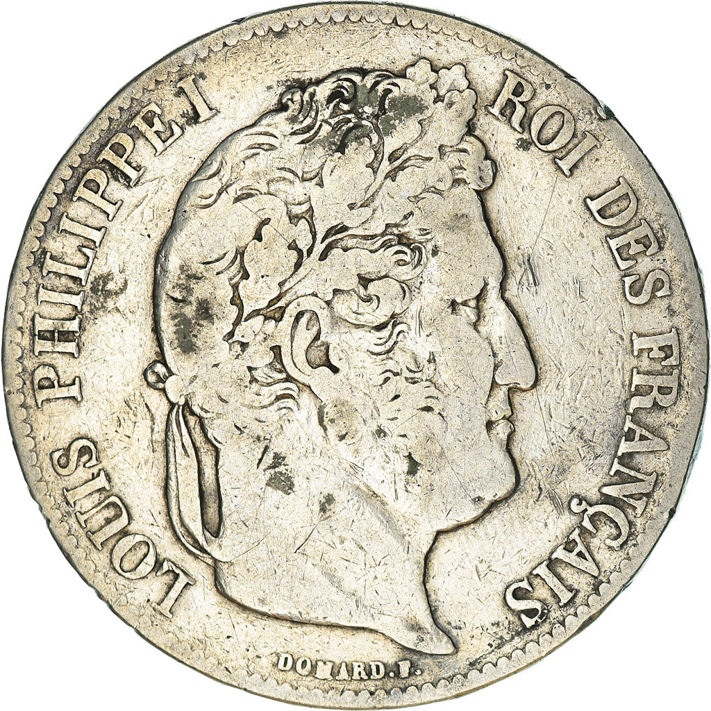 Coin, France, Louis-Philippe, 5 Francs, 1835, Strasbourg, VF(20-25), Silver