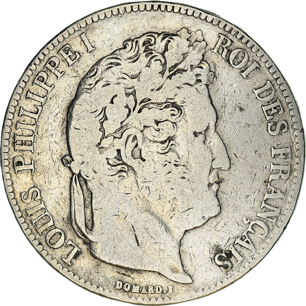 Coin, France, Louis-Philippe, 5 Francs, 1836, Rouen, VF(20-25), Silver