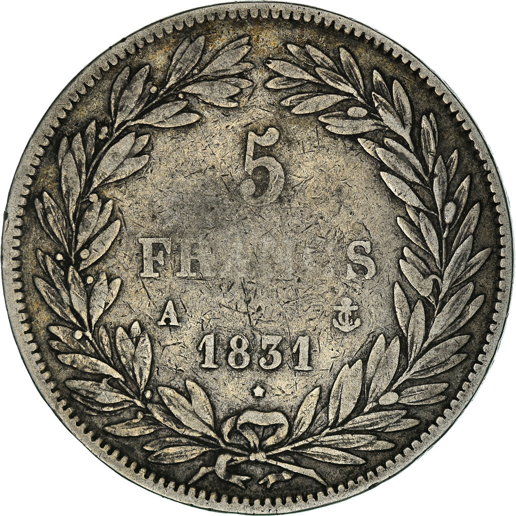 Moneta, Francja, Louis-Philippe, 5 Francs, 1831, Paris, VF(30-35), Srebro