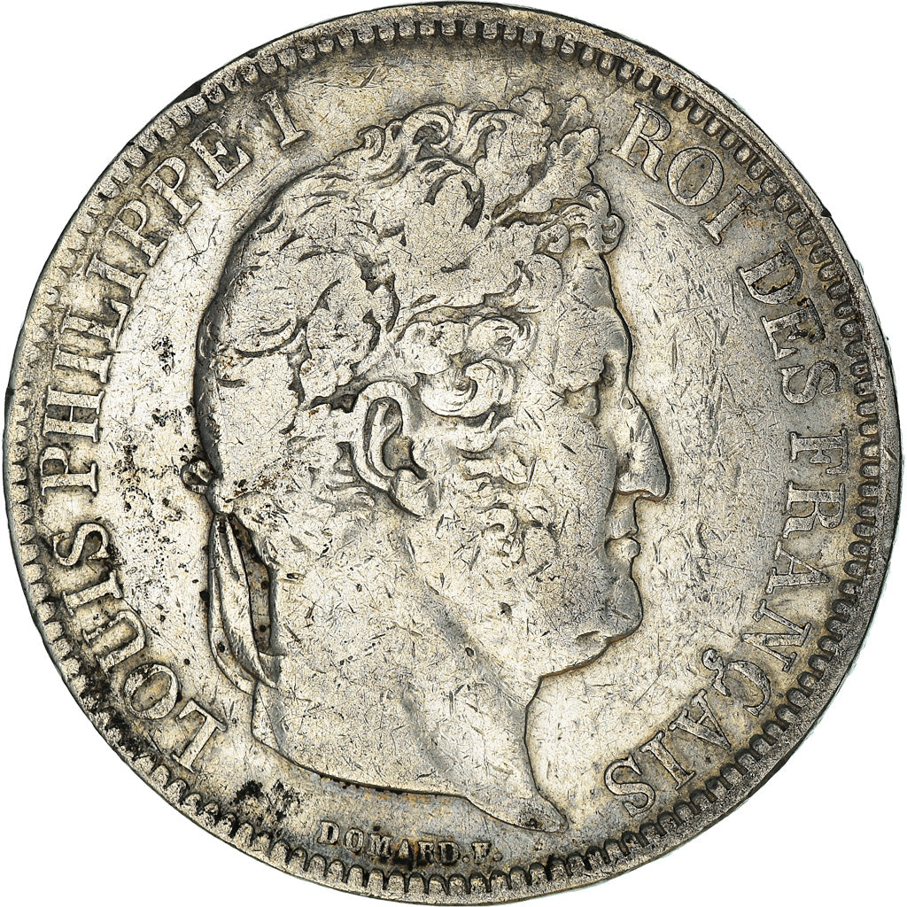 Coin, France, Louis-Philippe, 5 Francs, 1831, Lyon, VF(20-25), Silver, KM:745.4