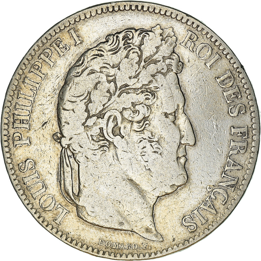 Moeda, França, Louis-Philippe, 5 Francs, 1832, Paris, VF(30-35), Prata