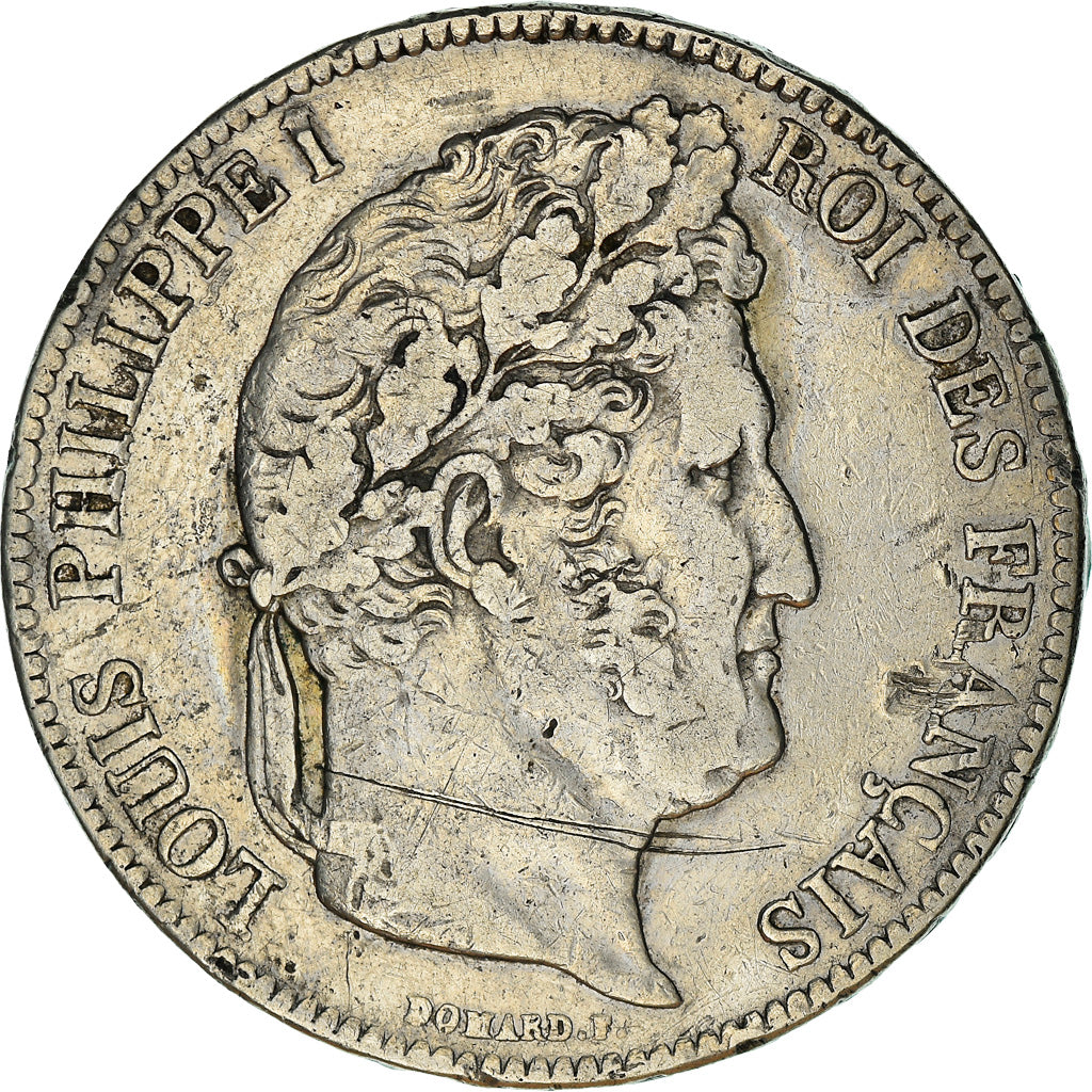 Moneta, Francia, Louis-Philippe, 5 Francs, 1837, Paris, MB, Argento, KM:749.1