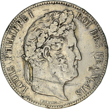 Moneta, Francia, Louis-Philippe, 5 Francs, 1837, Paris, MB, Argento, KM:749.1
