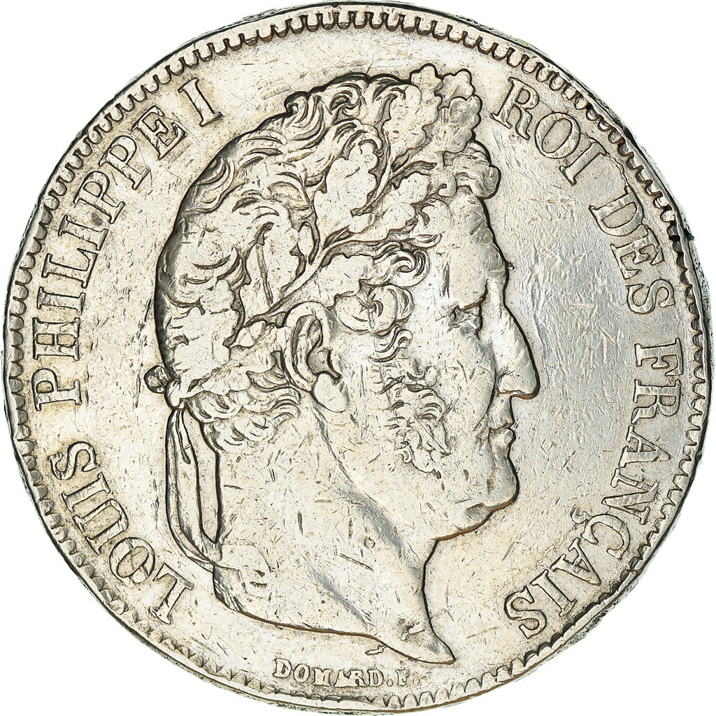 Coin, France, Louis-Philippe, 5 Francs, 1837, Rouen, VF(20-25), Silver