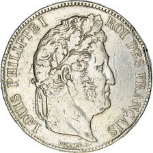 Coin, France, Louis-Philippe, 5 Francs, 1837, Rouen, VF(20-25), Silver