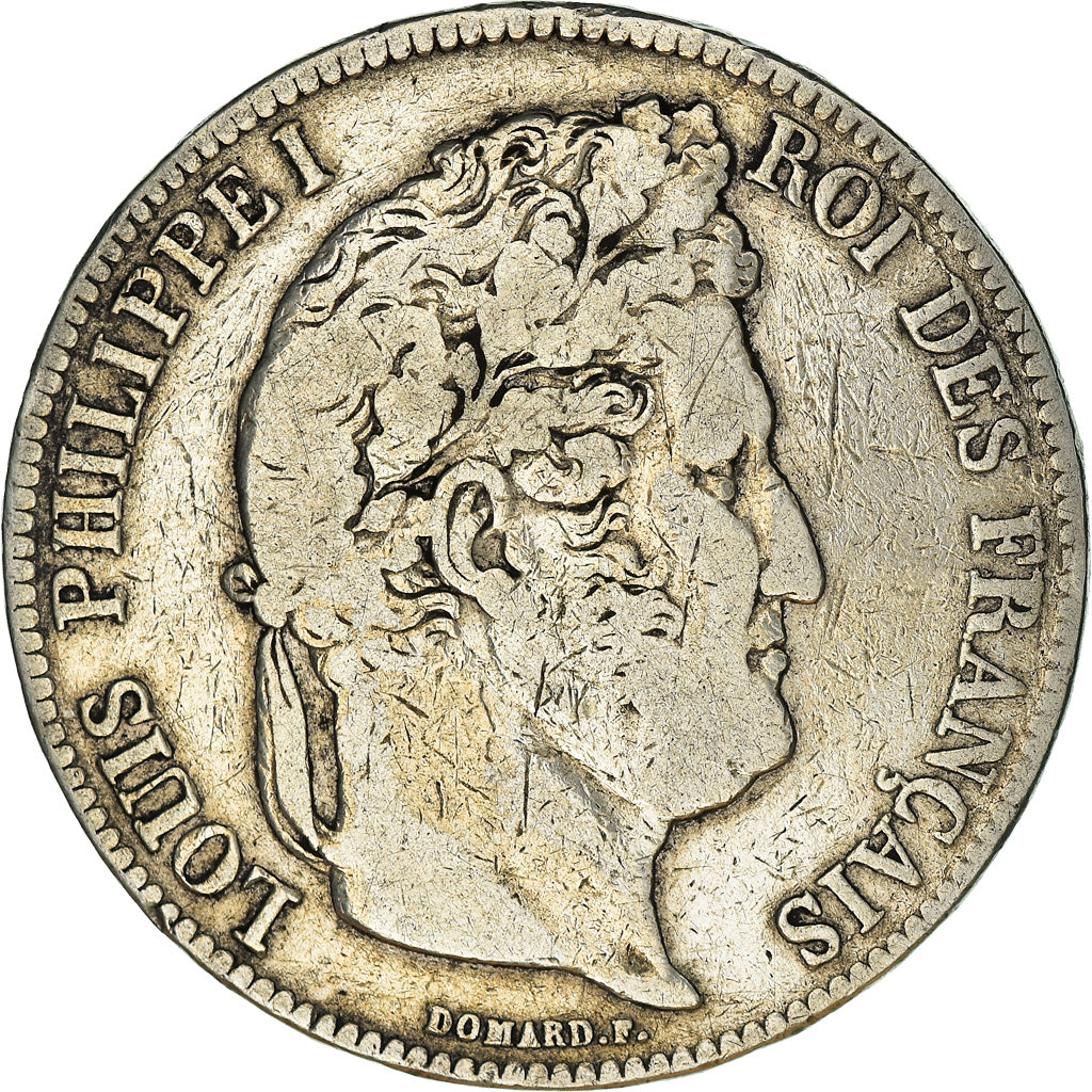 Coin, France, Louis-Philippe, 5 Francs, 1838, Rouen, VF(30-35), Silver