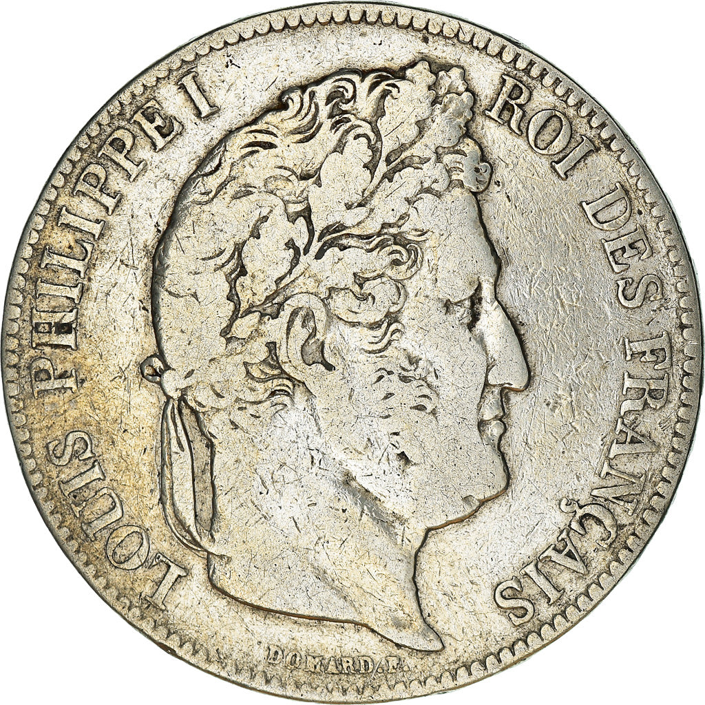 Coin, France, Louis-Philippe, 5 Francs, 1838, Strasbourg, VF(20-25), Silver