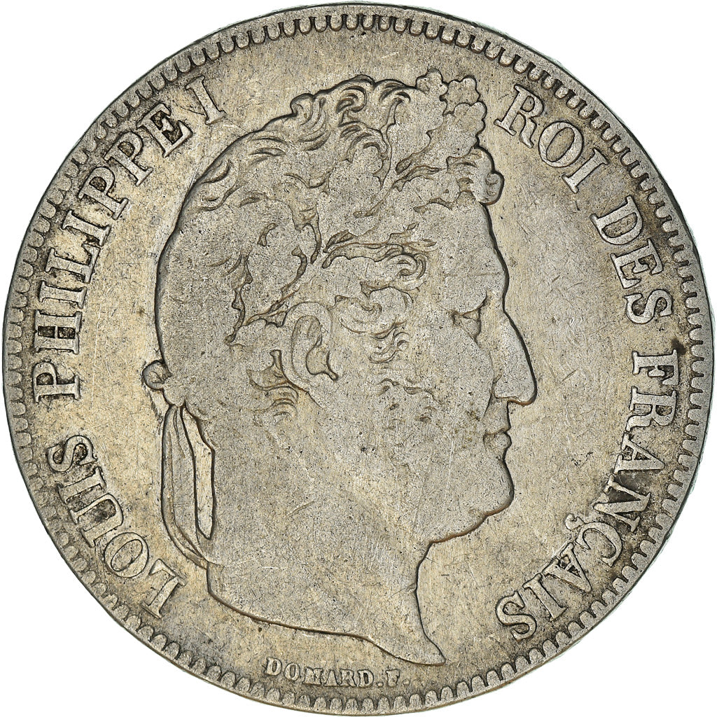 Coin, France, Louis-Philippe, 5 Francs, 1839, Bordeaux, VF(30-35), Silver
