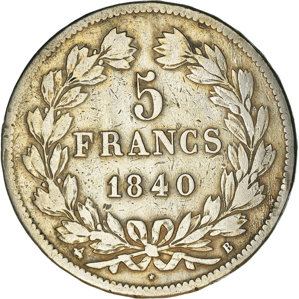 Monnaie, France, Louis-Philippe, 5 Francs, 1840, Rouen, TB+, Argent