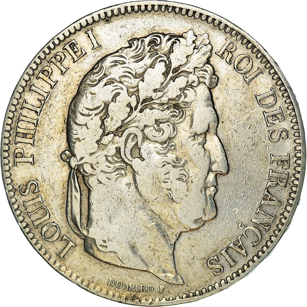 Moneda, Francia, Louis-Philippe, 5 Francs, 1840, Lille, BC+, Plata, KM:749.13