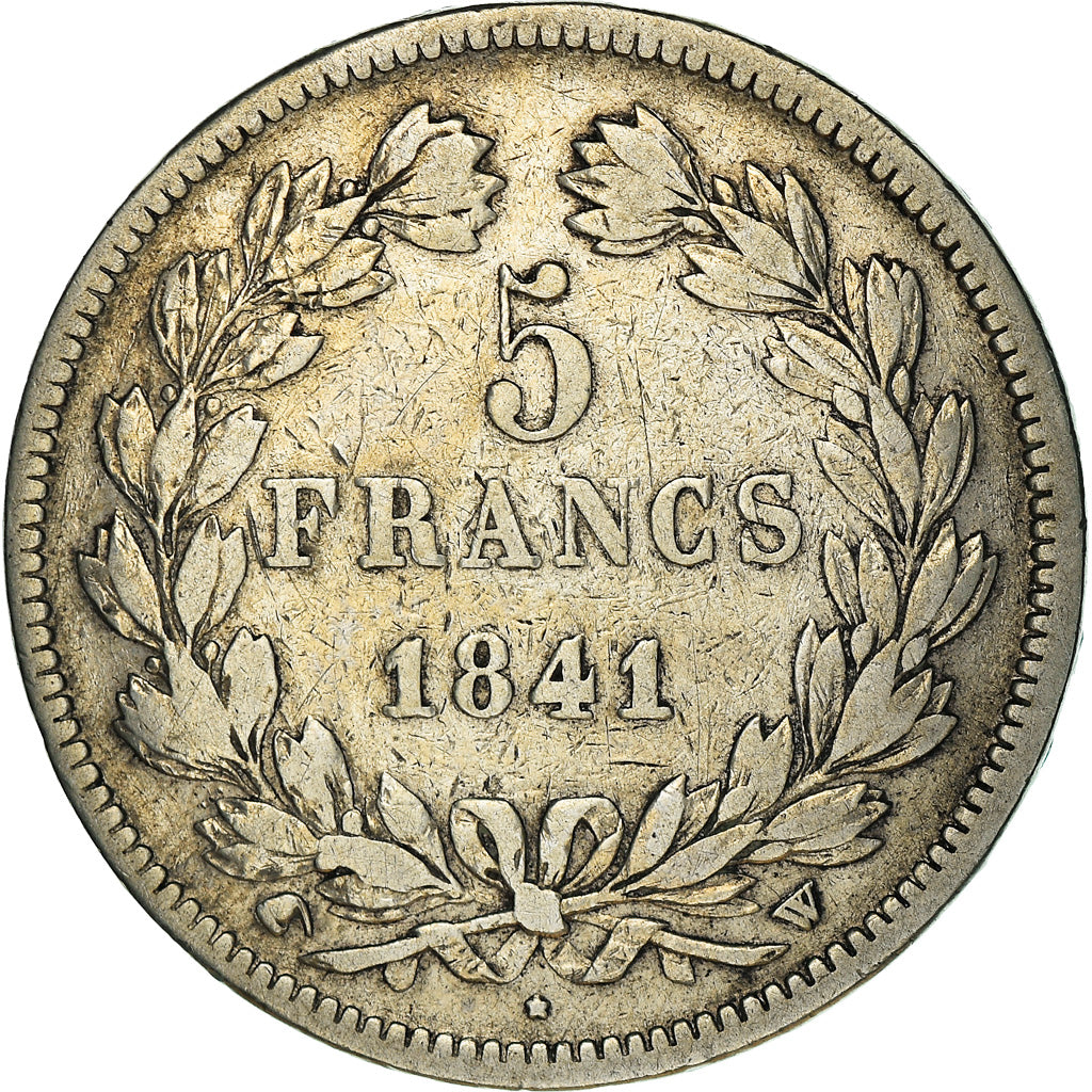 Moneta, Francia, Louis-Philippe, 5 Francs, 1841, Lille, MB, Argento, KM:749.13