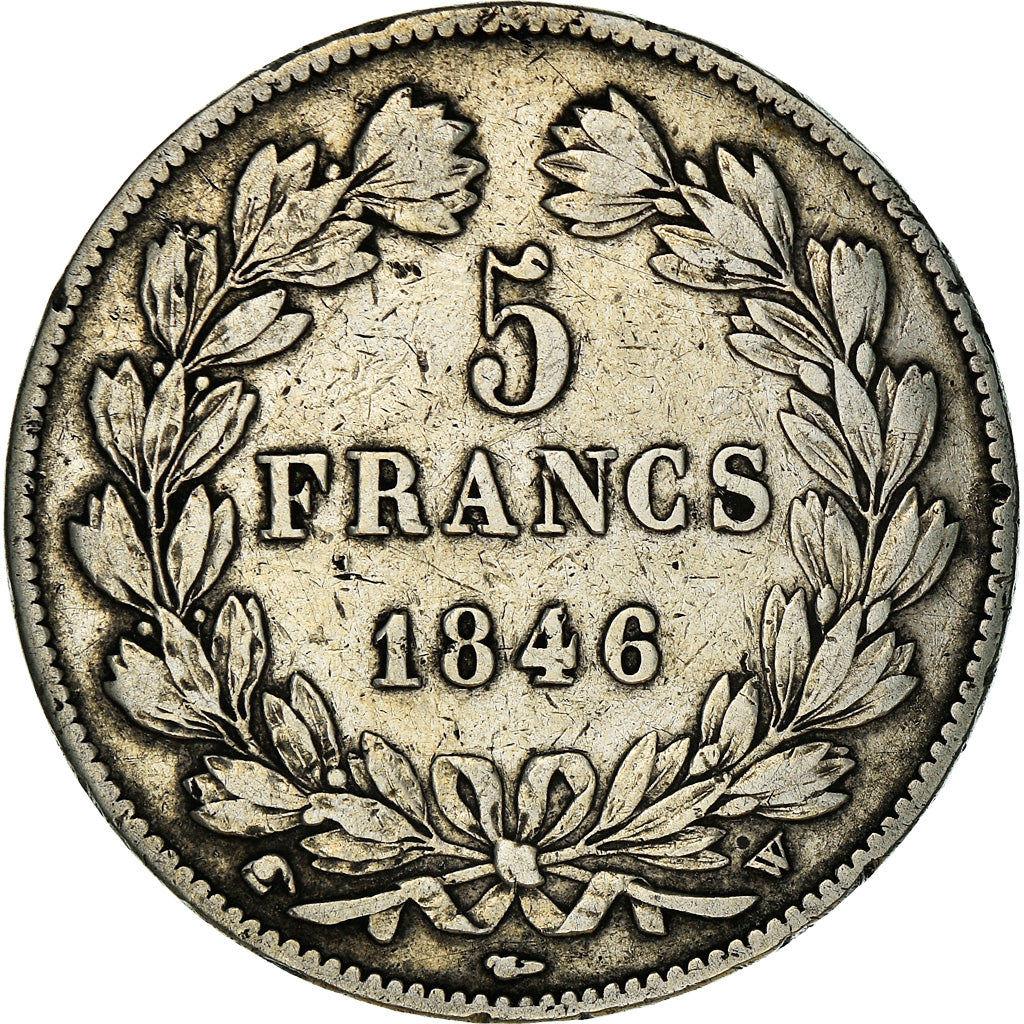 Munten, Frankrijk, Louis-Philippe, 5 Francs, 1846, Lille, FR+, Zilver
