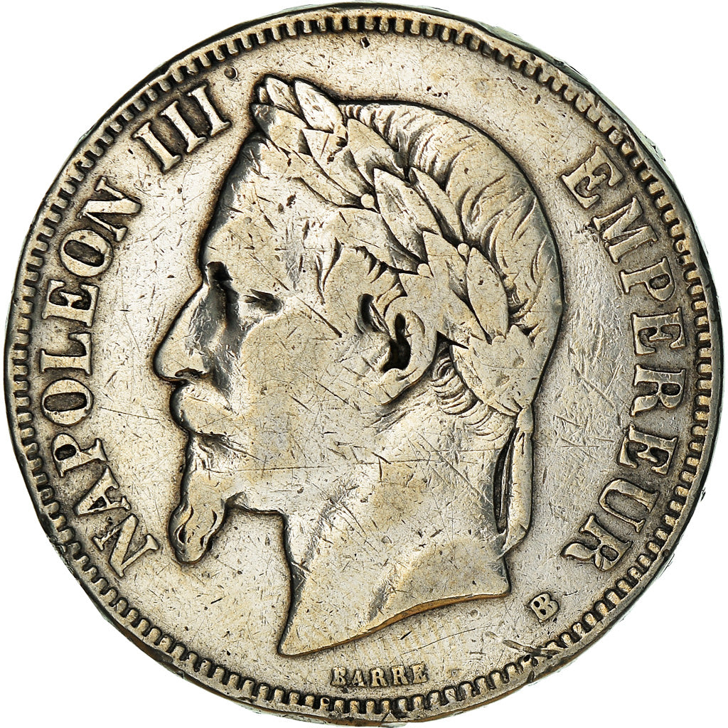 Monnaie, France, Napoléon III, 5 Francs, 1870, Strasbourg, TTB, Argent