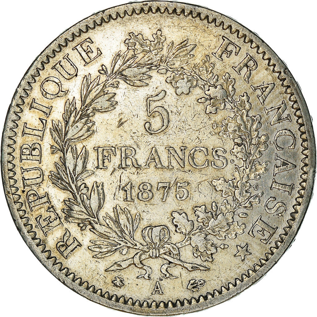 Coin, France, Hercule, 5 Francs, 1875, Paris, EF(40-45), Silver, KM:820.1