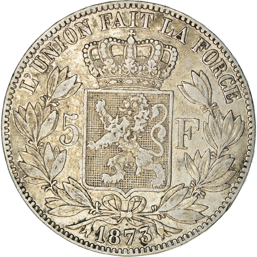 Coin, Belgium, Leopold II, 5 Francs, 5 Frank, 1873, EF(40-45), Silver, KM:24
