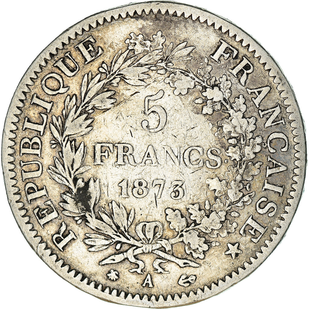 Coin, France, Hercule, 5 Francs, 1873, Paris, VF(30-35), Silver, KM:820.1