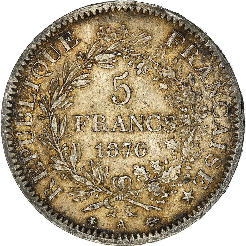 Münze, Frankreich, Hercule, 5 Francs, 1876, Paris, SS, Silber, KM:820.1