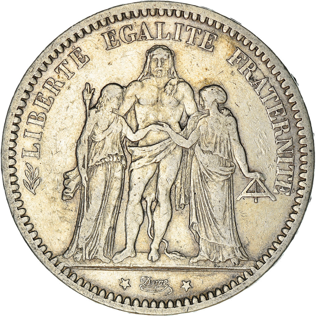 Coin, France, Hercule, 5 Francs, 1873, Bordeaux, EF(40-45), Silver, KM:820.2