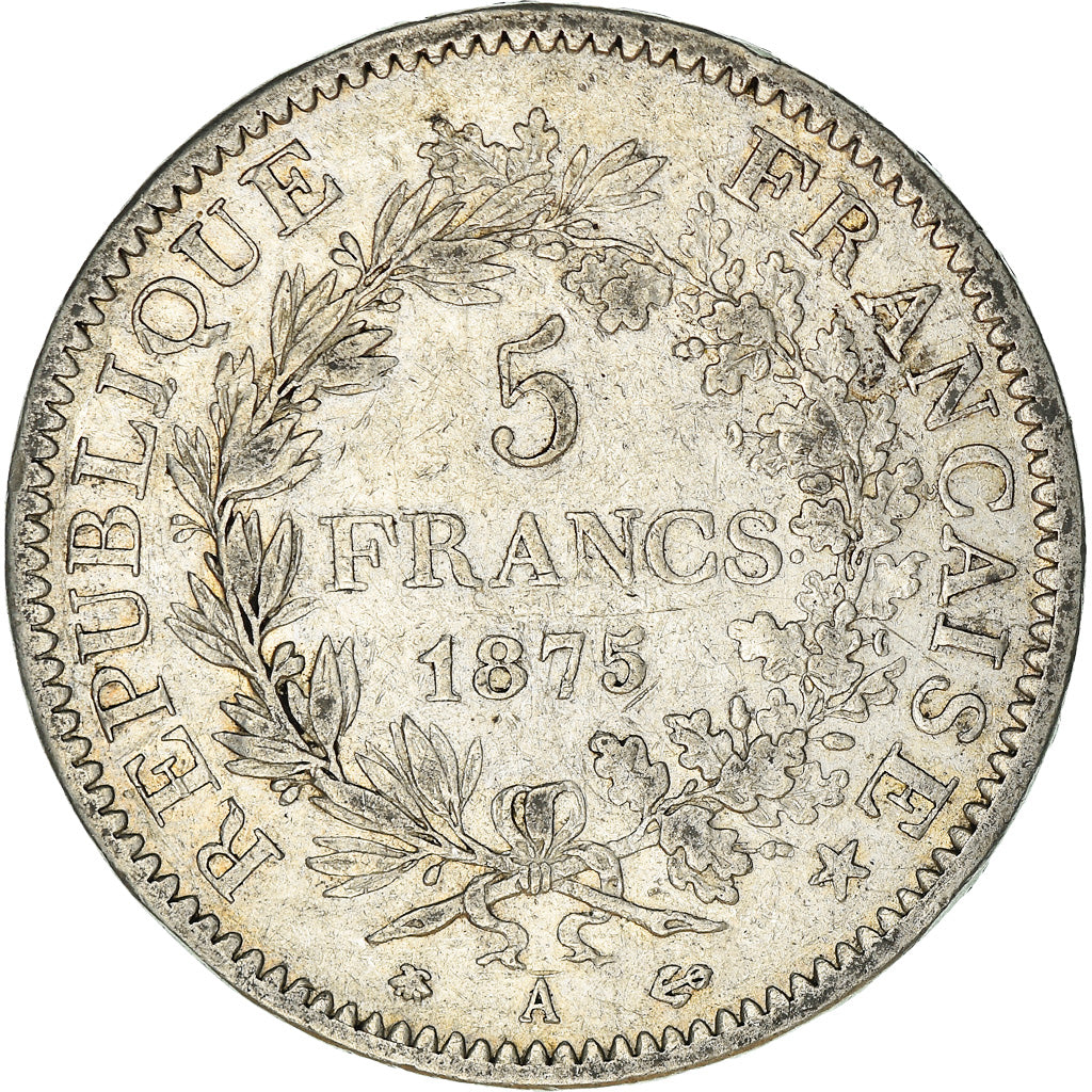 Monnaie, France, Hercule, 5 Francs, 1875, Paris, TTB, Argent, Gadoury:745a