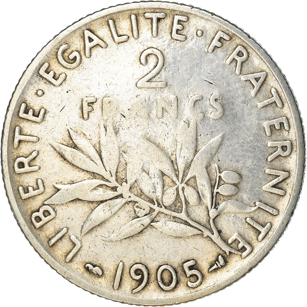Moeda, França, Semeuse, 2 Francs, 1905, Paris, VF(30-35), Prata, KM:845.1
