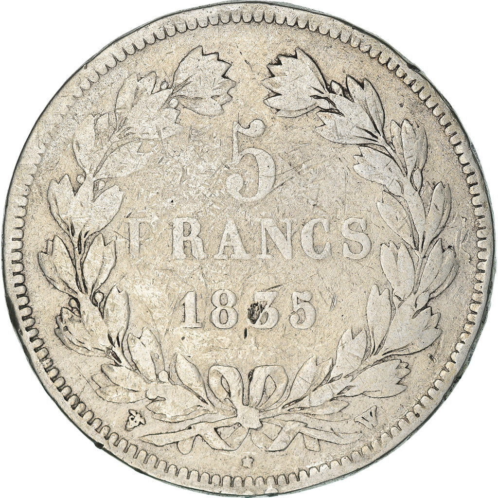 Münze, Frankreich, Louis-Philippe, 5 Francs, 1835, Lille, S, Silber, KM:749.13