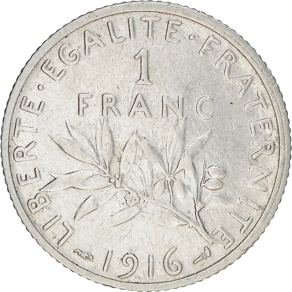 Coin, France, Semeuse, Franc, 1916, Paris, MS(63), Silver, KM:844.1, Gadoury:467
