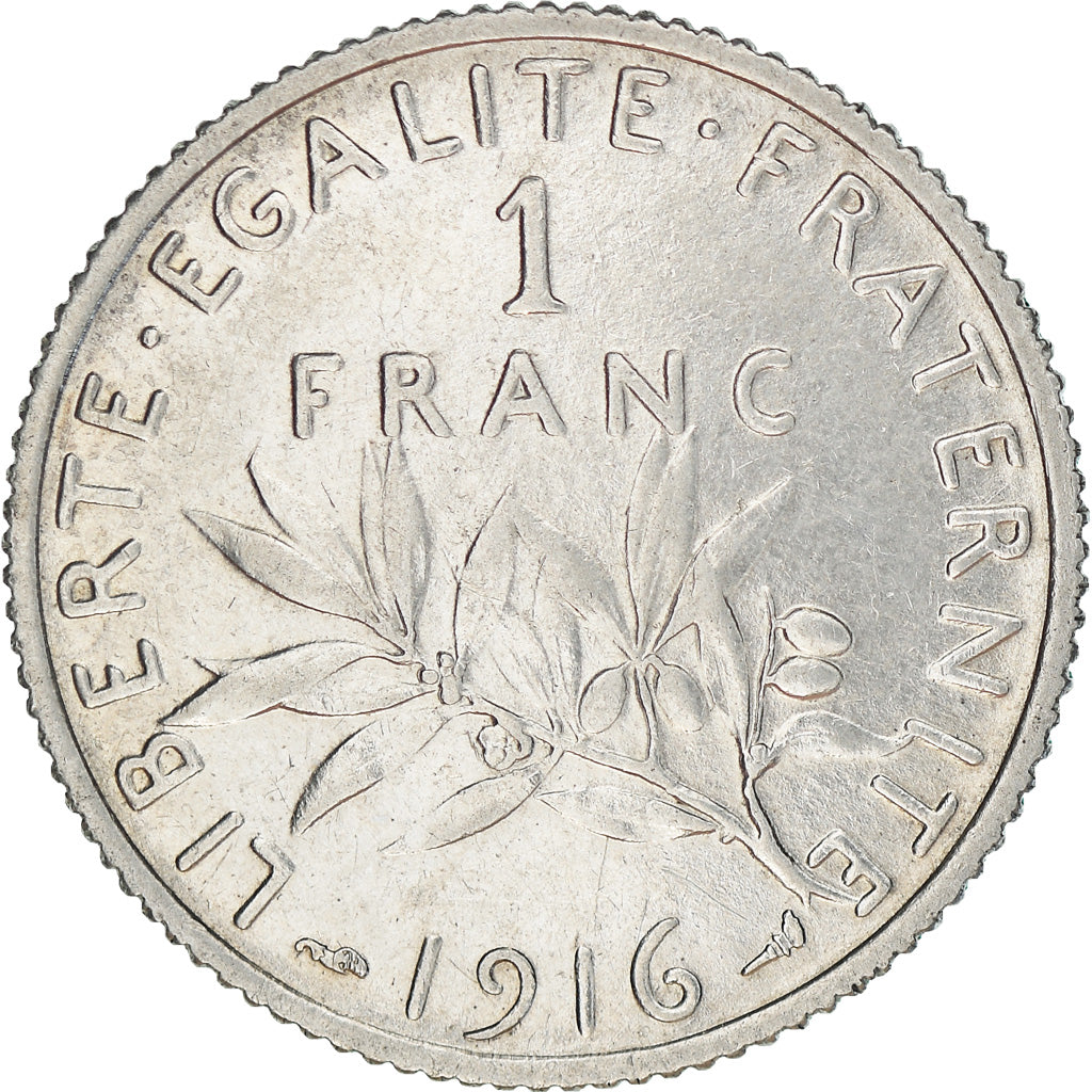 Coin, France, Semeuse, Franc, 1916, Paris, MS(63), Silver, KM:844.1, Gadoury:467