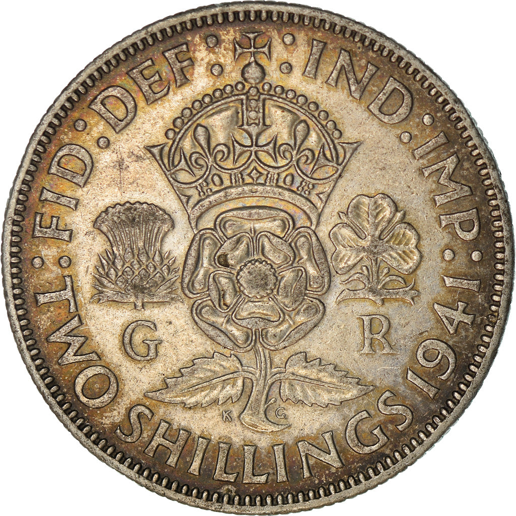 Coin, Great Britain, George VI, Florin, Two Shillings, 1941, EF(40-45), Silver