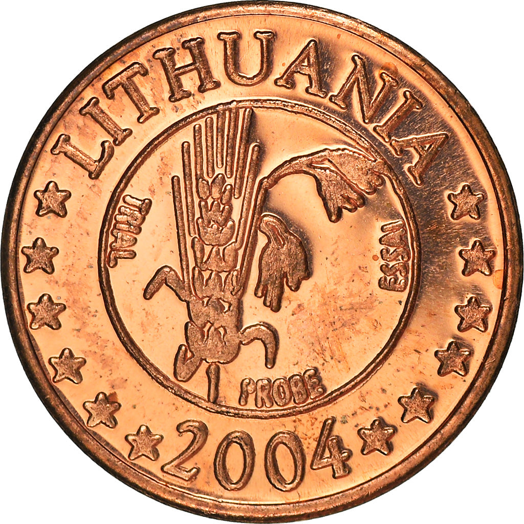 Lithuania, Fantasy euro patterns, Euro Cent, 2004, Proof, MS(65-70), Copper