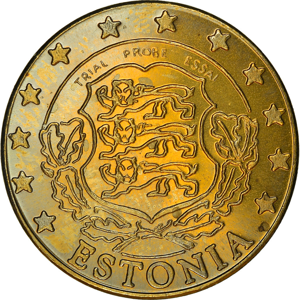 Estonia, Fantasy euro patterns, 50 Euro Cent, 2004, Proof, MS(65-70), Brass