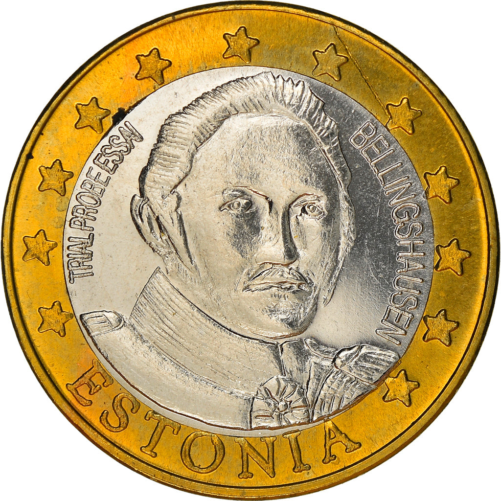 Estonia, Fantasy euro patterns, Euro, 2004, Proof, MS(65-70), Bi-Metallic